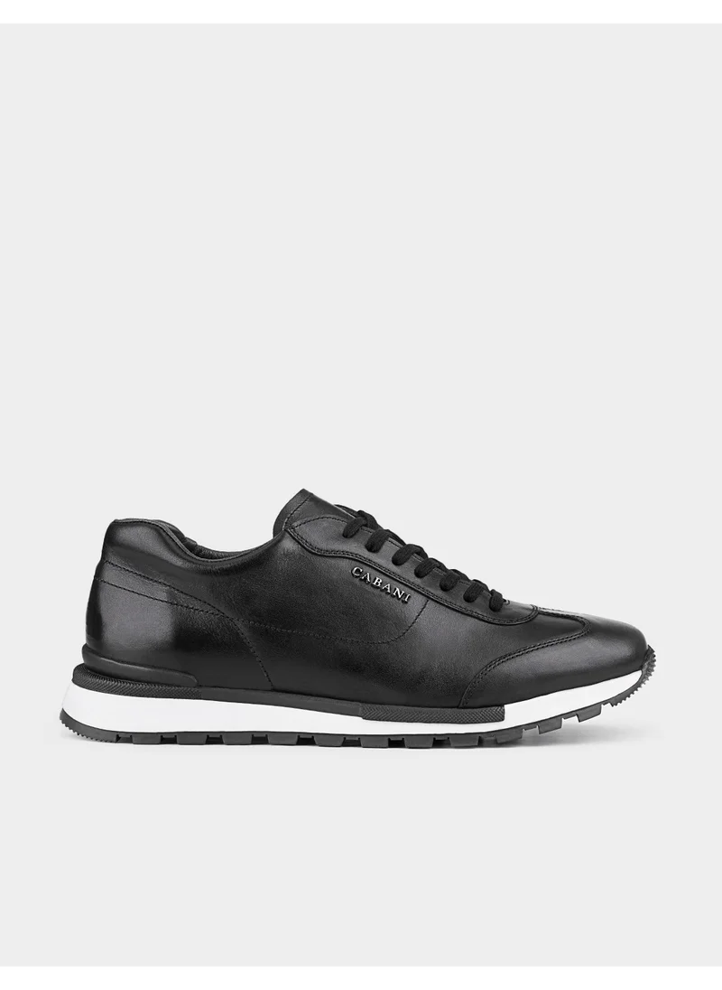 كاباني Leather Black Lace-Up Men's Sports Shoes