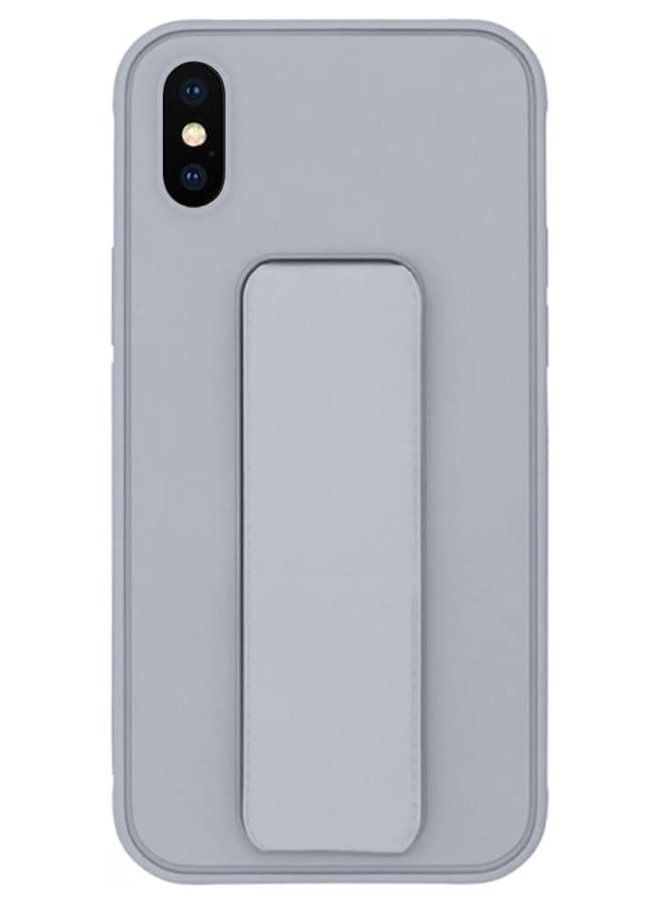Zolo Finger Grip Holder and standing cover with Car Magnetic Multi-function Shockproof Protective Case Cover For iPhone Xs Max Grey - Image 1
