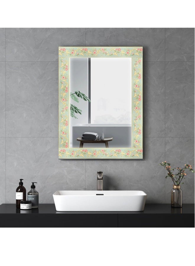 Green Floral Wallpaper Border Decor, Self Adhesive Green Rattan Floral Wallpaper, for Kitchen Bathroom Bedroom Wall Decor Paper, Branch Pattern Green (10.6CM x 5M)  - Image 4