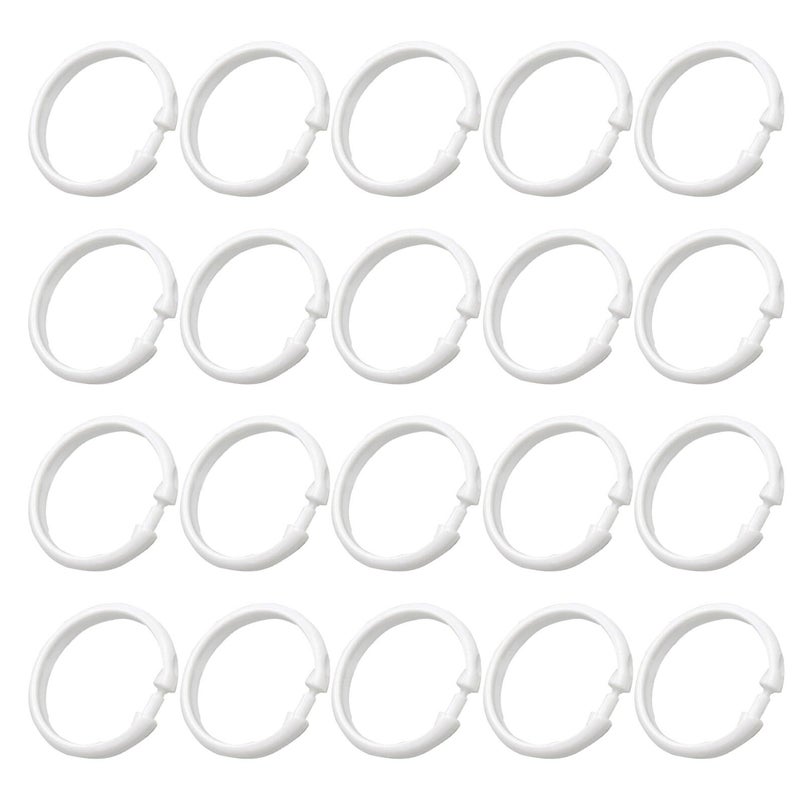 White O Shaped Shower Curtain Hooks And Plastic Rings Set 55pcs For Bathroom Rods And Drapes - Image 2