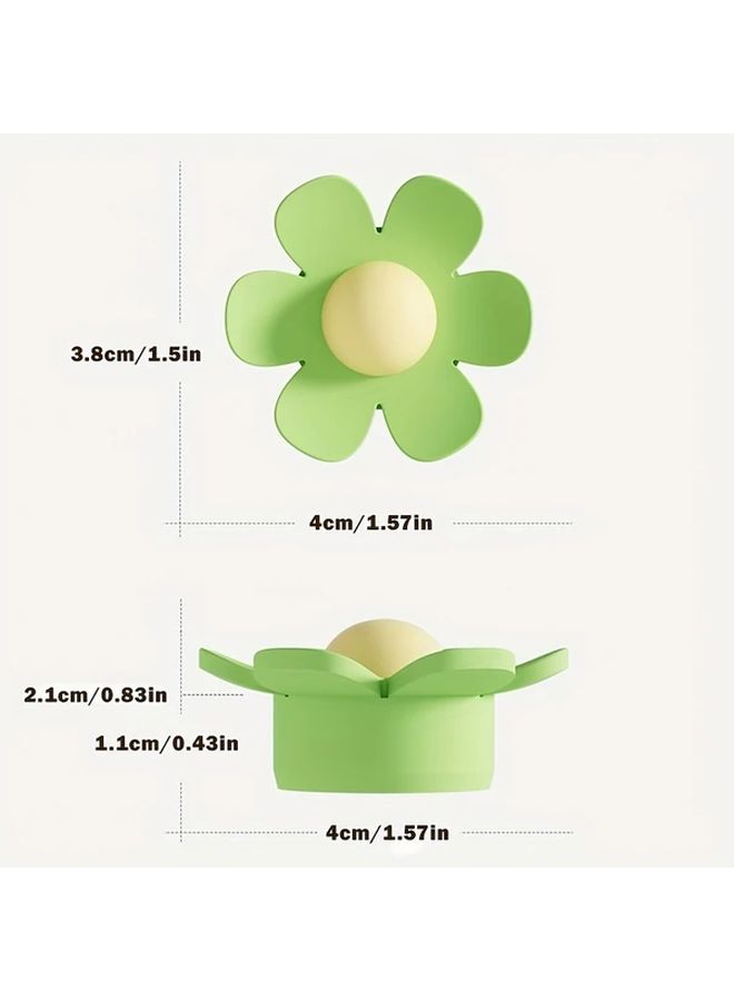 Green Flower Silicone Sink Overflow Hole Plug 2 Pieces Bathtub Drain Cover - Image 5
