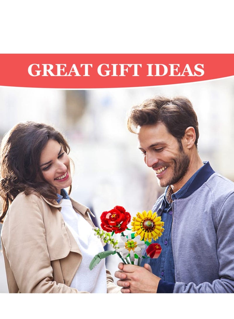 Arabest Mini Bricks Flower Bouquet Building Sets, Artificial Flowers, DIY Unique Decoration Home, 568 Pieces Botanical Collection for Girl for Gift - Image 5