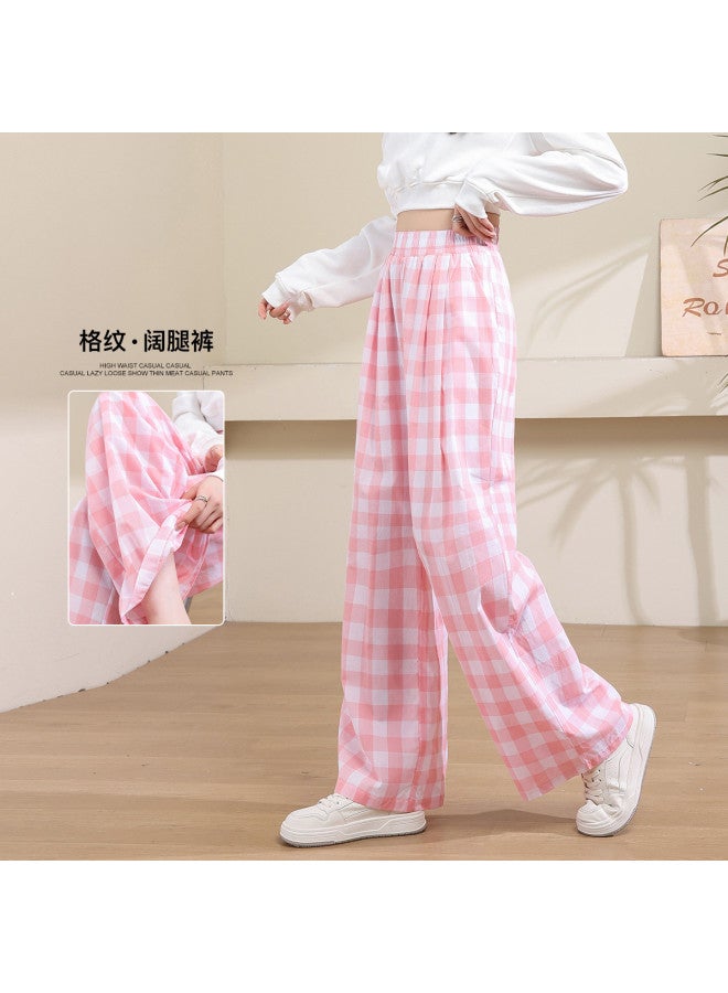 Jeanswest Fashionable Plaid Wide-Leg Pants For Women, Autumn Loose Fit Concealing Flaws, Slimming, Comfortable, Casual, Versatile Lounge Pants - Image 2