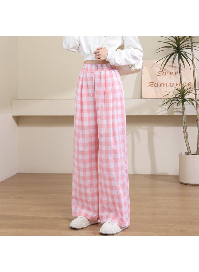Jeanswest Fashionable Plaid Wide-Leg Pants For Women, Autumn Loose Fit Concealing Flaws, Slimming, Comfortable, Casual, Versatile Lounge Pants - Image 4