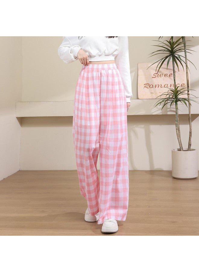 Jeanswest Fashionable Plaid Wide-Leg Pants For Women, Autumn Loose Fit Concealing Flaws, Slimming, Comfortable, Casual, Versatile Lounge Pants - Image 5