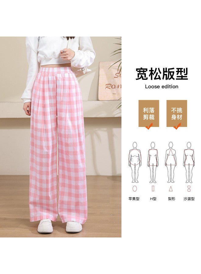 Jeanswest Fashionable Plaid Wide-Leg Pants For Women, Autumn Loose Fit Concealing Flaws, Slimming, Comfortable, Casual, Versatile Lounge Pants - Image 3