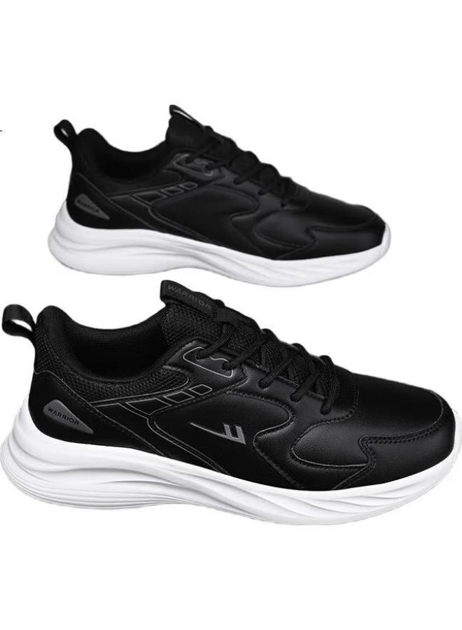 Pull Back Warrior Men'S Sports Shoes Spring Lightweight Casual White Shoes Men Black Size 44 - Image 3