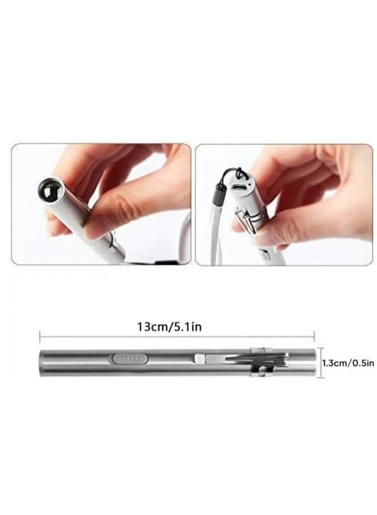 Rechargeable Stainless Steel LED Pen Flashlight – Pack of 5 - Image 2