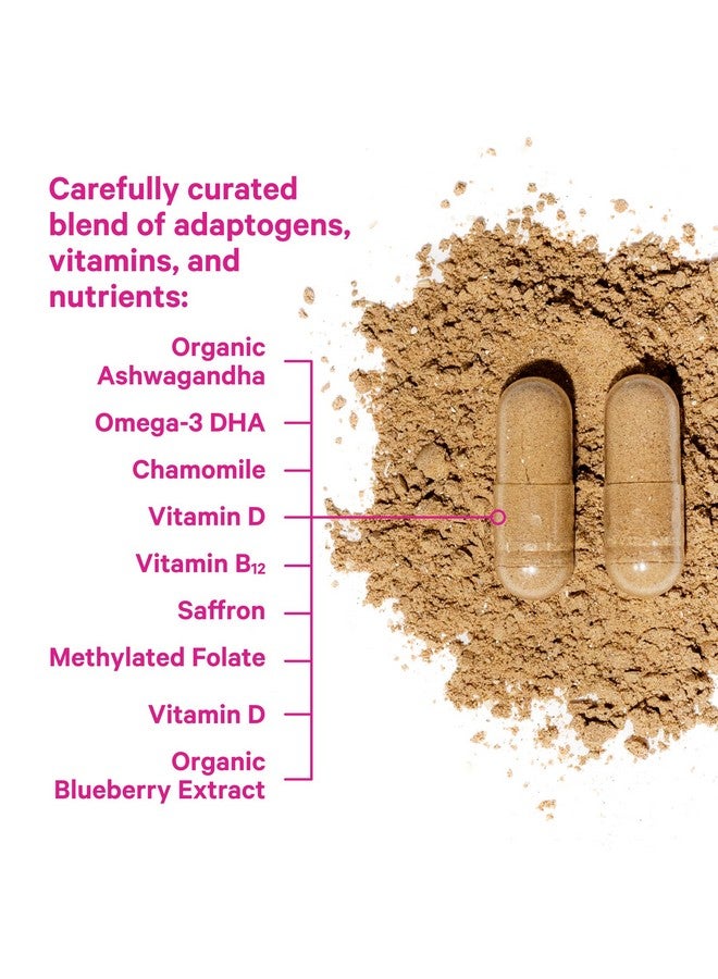 Pink Stork Cortisol Complex - Organic Ashwagandha, Omega 3 DHA, Saffron - Mood Balance, Stress Management, Energy Levels for Women - 60 Count - Image 3