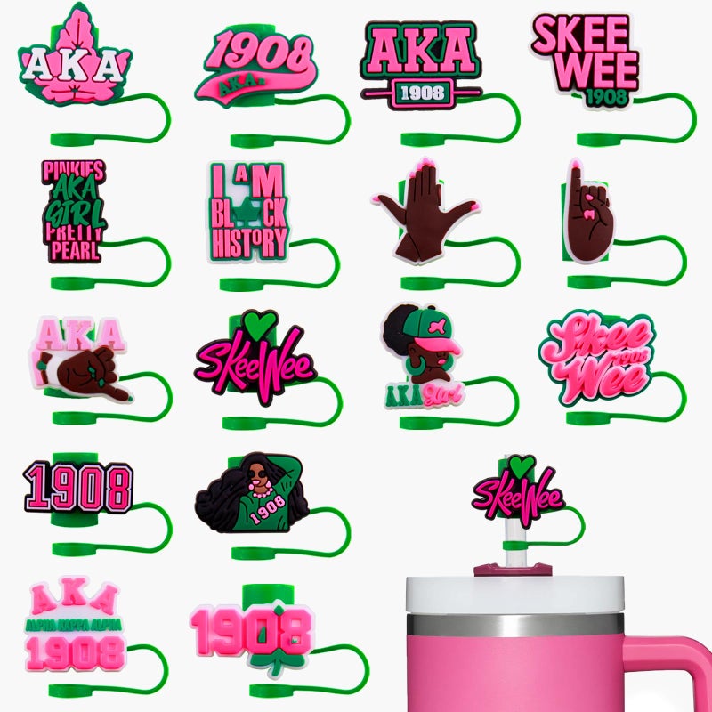 16 قطعة أغطية قش وردية للأخوات لتوابل ستانلي 40 أونصة غطاء قش للبنات السود لقصب 04 بوصة ملحقات كأس ستانلي