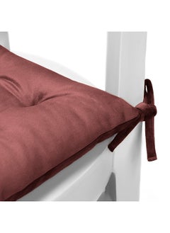 Rest Pack Of 4 Velvet Soft Chair Pad With Seat Ties Suitable For Garden , Kitchen And Office Chairs Indoor And Outdoor Mauve 40X40Cm  - Image 3