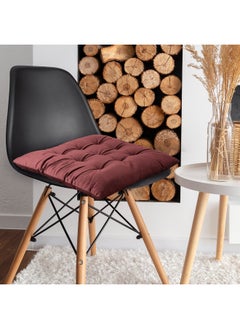 Rest Pack Of 4 Velvet Soft Chair Pad With Seat Ties Suitable For Garden , Kitchen And Office Chairs Indoor And Outdoor Mauve 40X40Cm  - Image 2