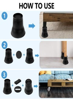 BTSD-home BTSD-home Bed Risers 6 Inch Heavy Duty Adjustable Table Risers Suitable for Sofas, Couches, TV Stands and Chairs (4 Pack, Round)  - Image 2