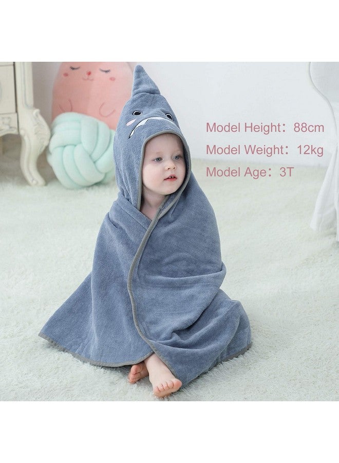 MICHLEY Unisex Baby Animal Hooded Bath Towel Soft Cotton Beach Swimming Bathrobe for 0-6T, Grey - Image 2