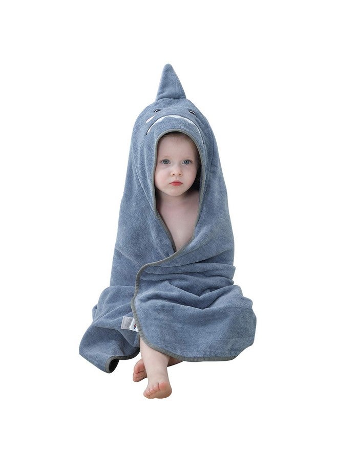 MICHLEY Unisex Baby Animal Hooded Bath Towel Soft Cotton Beach Swimming Bathrobe for 0-6T, Grey - Image 1