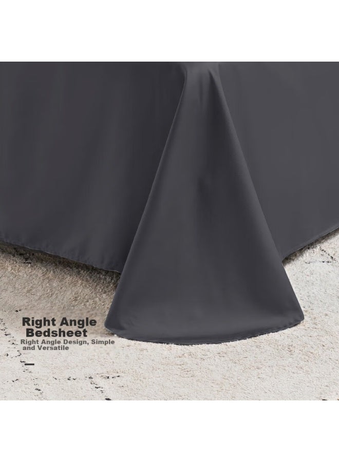 La Torretta Single Bed Sheet, 100-count Antibacterial Long-staple Cotton, Solid Color Sateen Pure Cotton Bed Sheet, Premium Gray, 245*250cm - Image 5