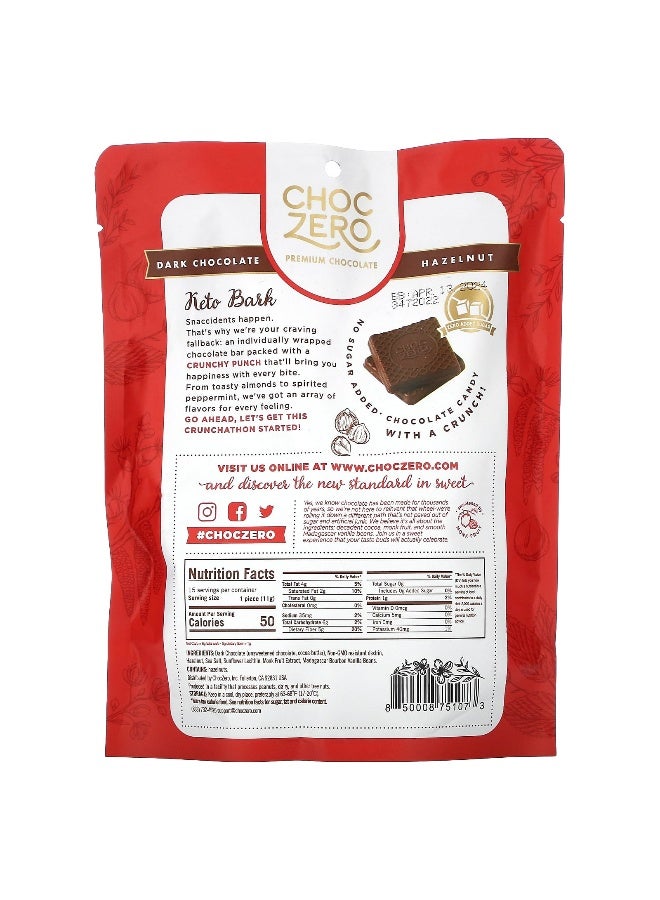 CHOCZERO تشوك زيرو، بار كيتو، شوكولاتة داكنة مع ملح البحر، بندق، 15 عبوة صغيرة، 6 أونصات (170 جرام) - Image 2