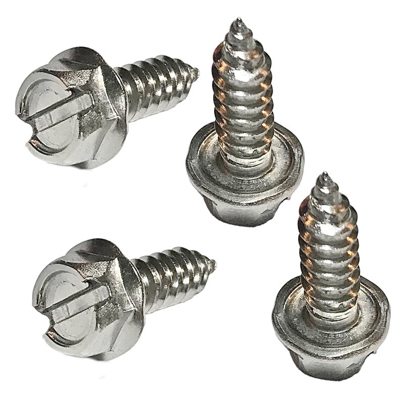 OttoSpeed License Plate Screw Kit - Set of 4 Stainless Steel Screws for Front and Back License Plates, Frames and Covers on Domestic Cars, Trucks, SUVs - Rustproof, Self Tapping Mounting Bolts (Stainless Steel) - Image 1