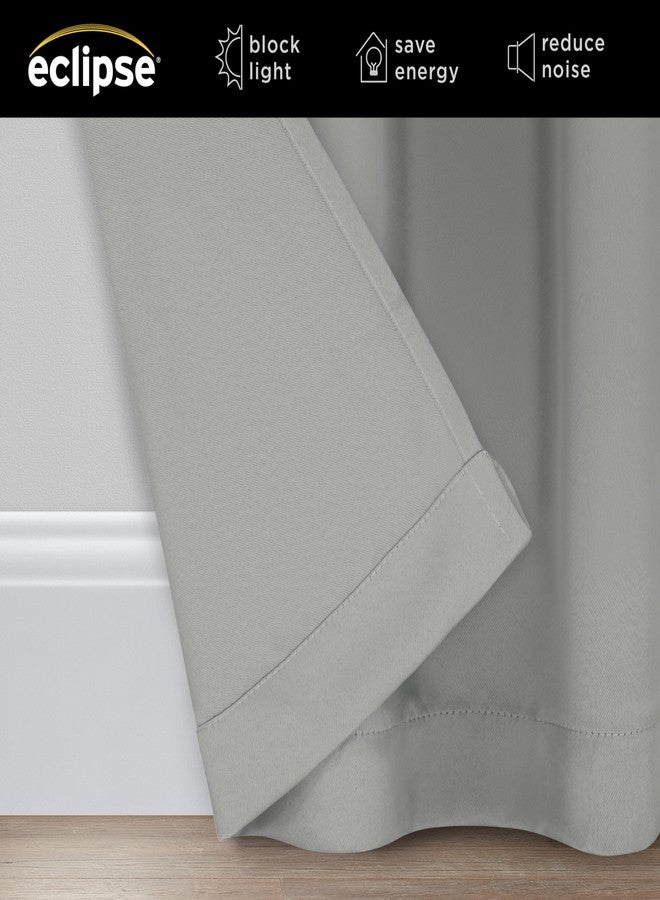 ECLIPSE Darrell Thermaweave Blackout Grommet Extra Wide 84" x 100" Sliding Patio Door Curtain Panel in Grey - Image 2