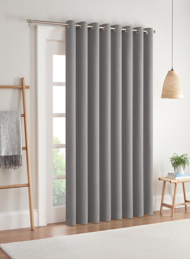 ECLIPSE Darrell Thermaweave Blackout Grommet Extra Wide 84" x 100" Sliding Patio Door Curtain Panel in Grey - Image 4