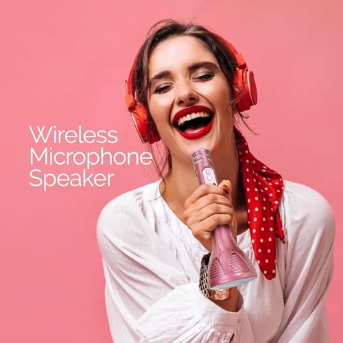 VRJTEC Bluetooth Karaoke Microphone | Wireless 2-in-1 Mic with Speaker, Audio Recording, Long Battery Life, USB Charging, Card Slot & AUX Port | Party Karaoke Mic (Black) - Image 4