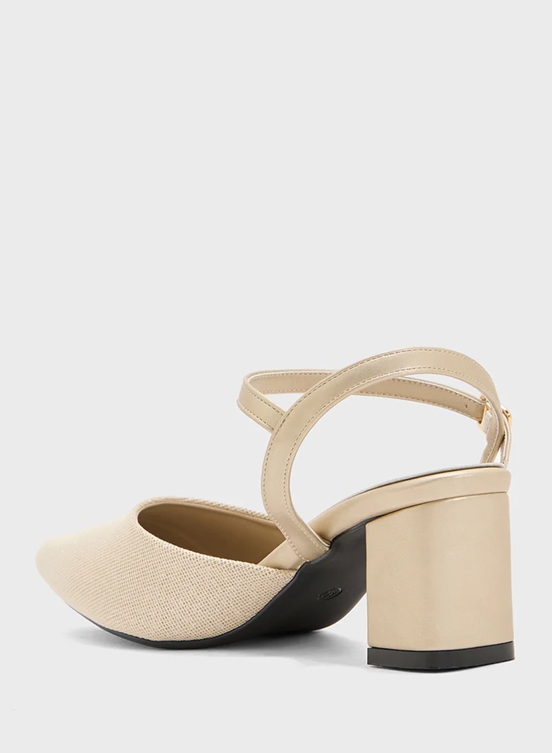 SD.Felano Block Heeled Ankle Strap Pump