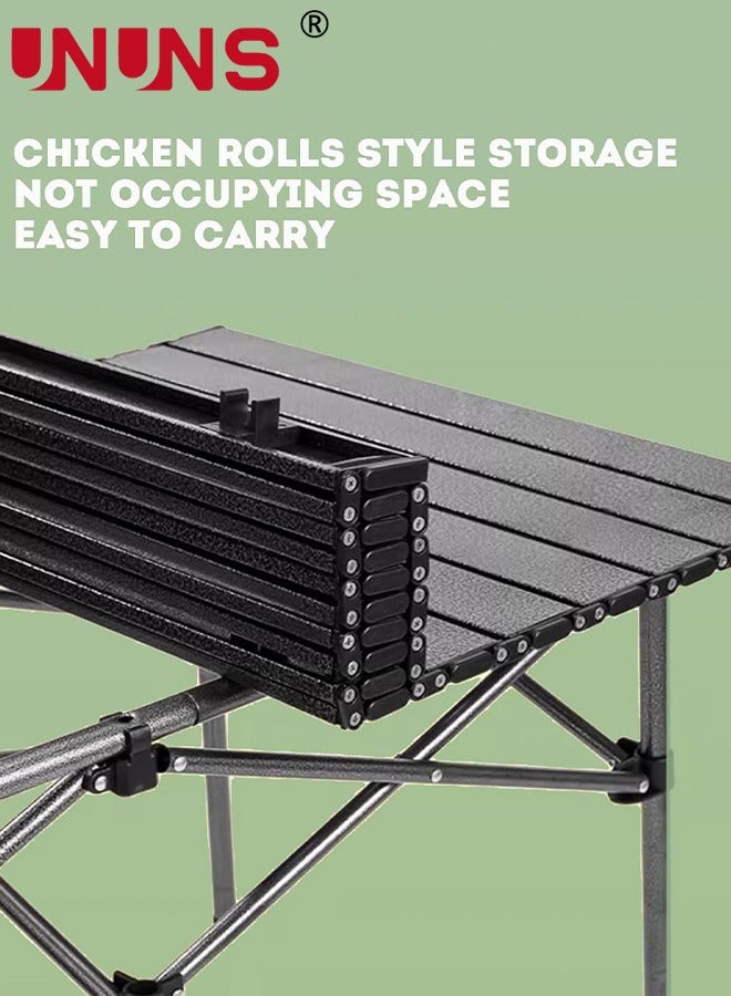 UNUNS Camping Chair And Table Set,Set of 5 Folding Camping Table And Chair Set,Camp Chairs Lawn Chair,Lightweight Camp Table,Foldable Camping Stool With Storage Bag,Carrying Bag For Beach BBQ Sport Hiking Fishing,Black - Image 5