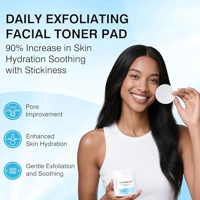 GUOYAOLIFU Toner Pads Pore Skincare, Ice Cooling Pad for Exfoliation Care 100 Pads with Collagen Extract for Soothing, Moisturizing, Niacinamide Toner for Women Men Skincare, Ideal for All Skin Types - Image 5