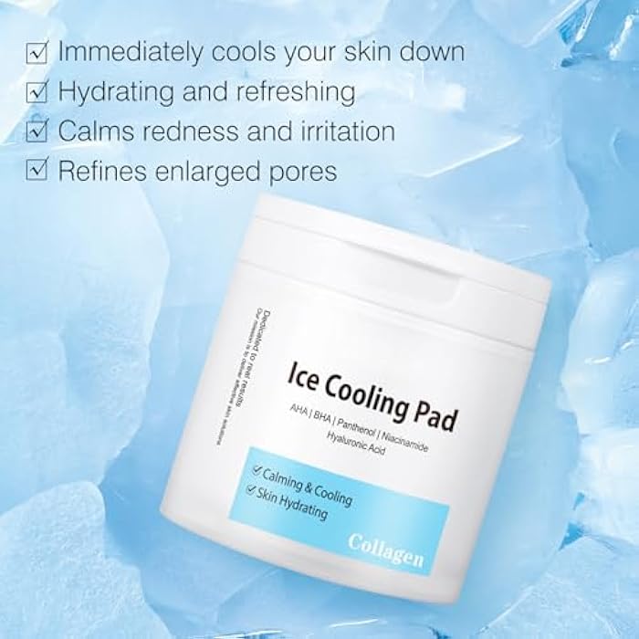GUOYAOLIFU Toner Pads Pore Skincare, Ice Cooling Pad for Exfoliation Care 100 Pads with Collagen Extract for Soothing, Moisturizing, Niacinamide Toner for Women Men Skincare, Ideal for All Skin Types - Image 2