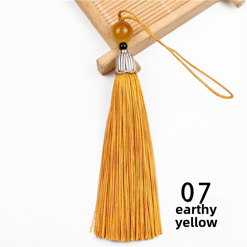 Generic Metal Cap Tassel Feng Shui Charm Pendant earthy yellow