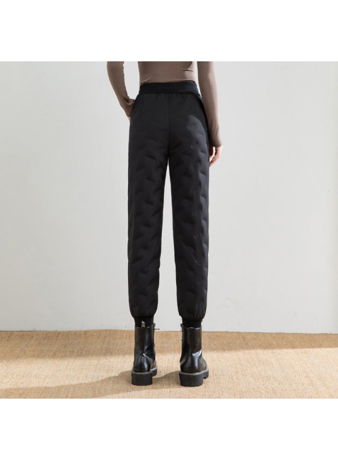 WINTER New Down Pants Women's Outer Wear High Waist Slimming Boots Pants Warm Casual Pants Khaki Duck Down Cotton Pants - Image 3
