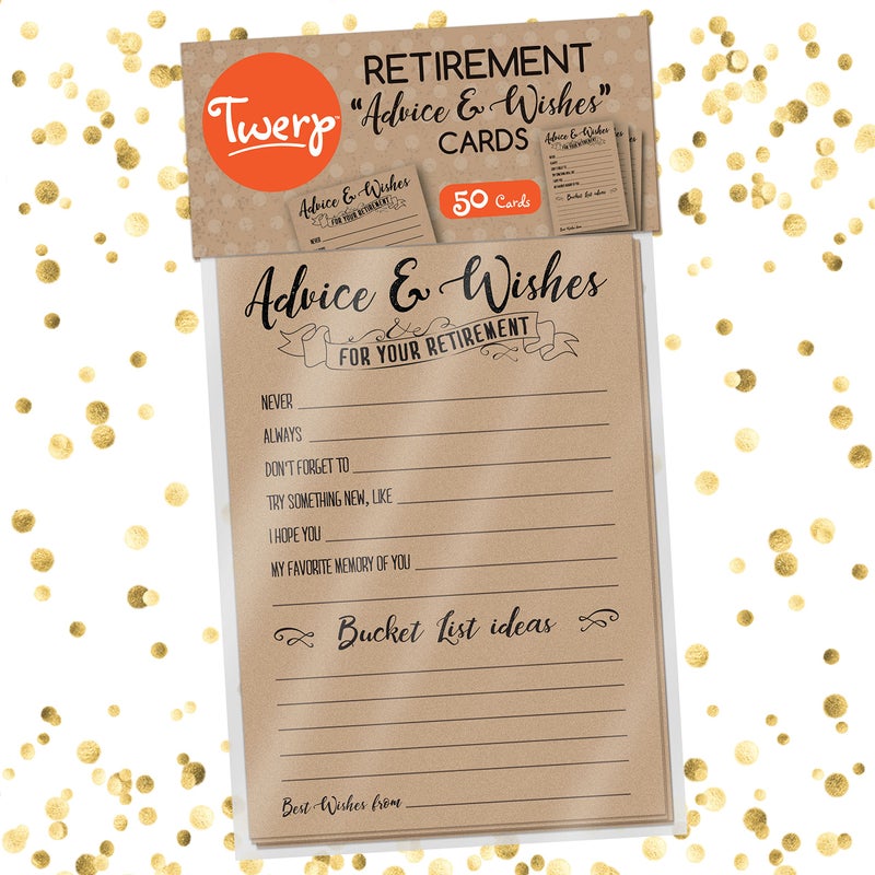 Twerp 50 Retirement Party Advice and Wishes Cards | Retirement Party Decorations and Supplies for the Newly Retired | Guest Book Alternative - Image 5