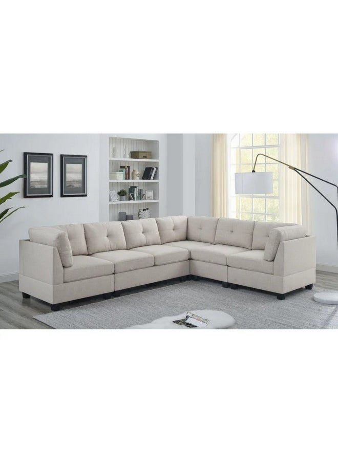 6 Seater L-Shape Sofa 300×220×95×85 Cm - Beige - pzsku/Z1AD30E9D3A7632EC42CFZ/45/_/1716823260/aa637289-5694-49cf-8846-60341f4f9063