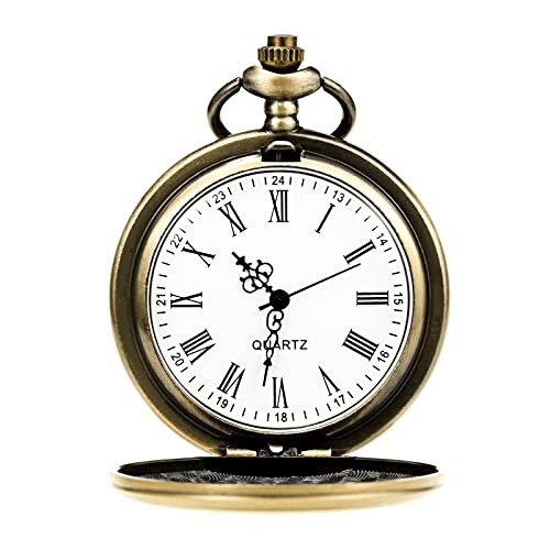 TREEWETO Mens Engraved Pocket Watch Father of The Groom Gifts from Bride - to Dad of Groom Pocket Watches Wedding Gift for Father in Law, Bronze - Image 2