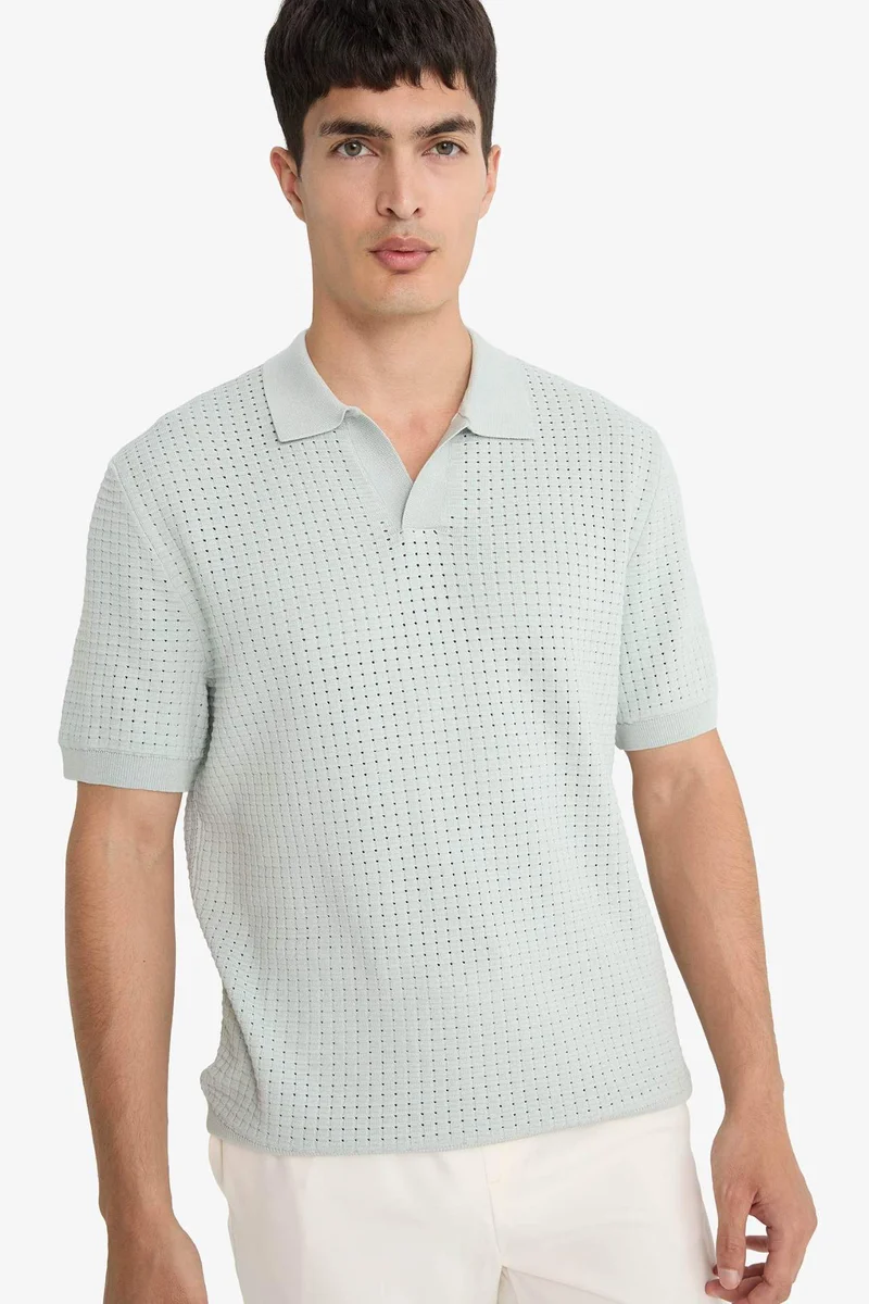 Defacto  Standard Fit Knit Polo T-Shirt for Men | Best Price UAE