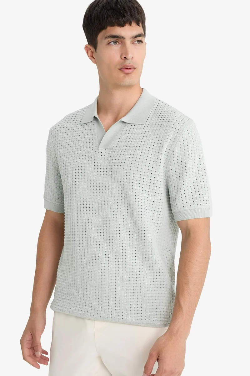 Defacto  Standard Fit Knit Polo T-Shirt for Men | Best Price UAE