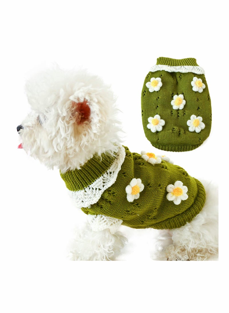 SYOSI Dog Sweater Coat, Warm Turtleneck Knitted Dog Knitwear, Pet Clod Weather Outwear Sweatshirt for Small Medium Dogs 4-6 Pounds - Image 1