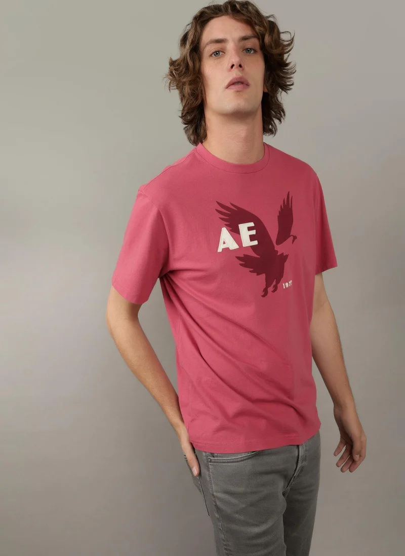 American Eagle Logo Detail Crew Neck T-Shirt