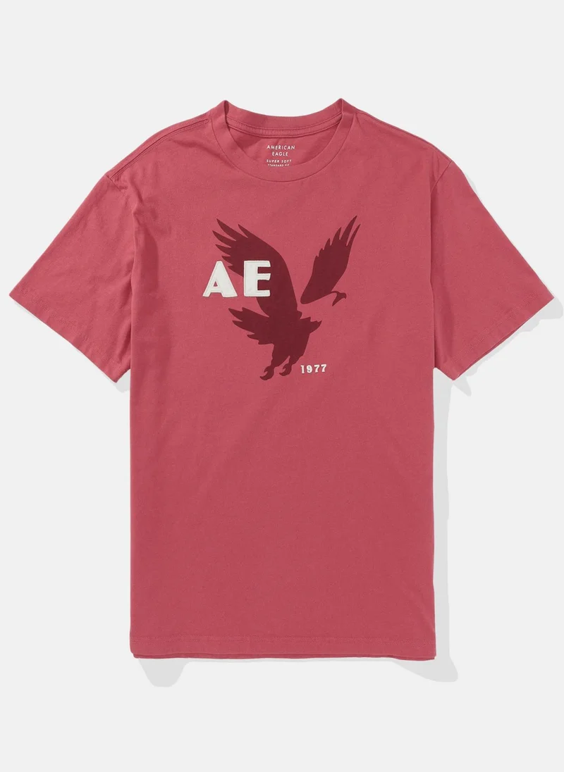 American Eagle Logo Detail Crew Neck T-Shirt