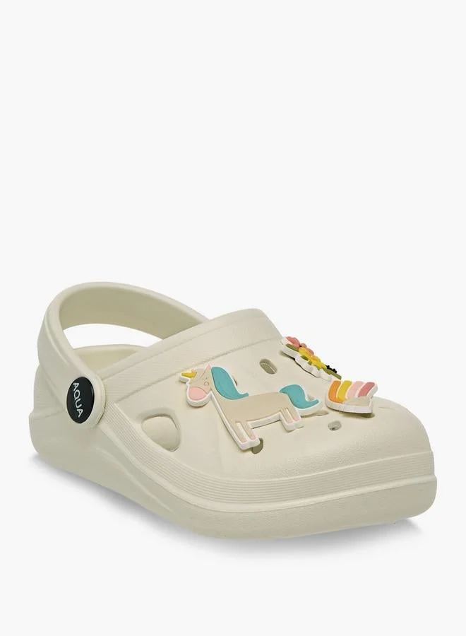 أكوا Girls Unicorn Jibbitz Charm Clogs