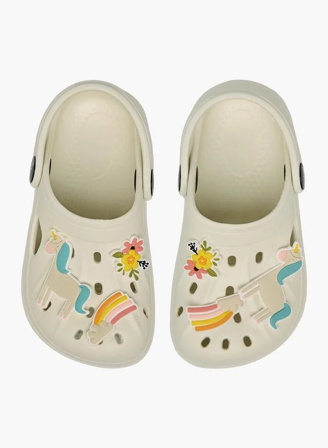 أكوا Girls Unicorn Jibbitz Charm Clogs