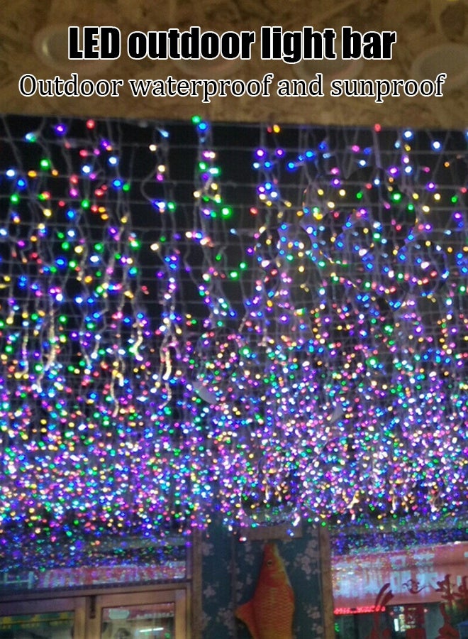 A 10-meter-long string of LED small color lights in 8 patterns, star-shaped multi-color lights, colored star lights, outdoor household Christmas and Spring Festival decorative lights, applicable for Halloween, Christmas, wedding decorative light strings - Image 1