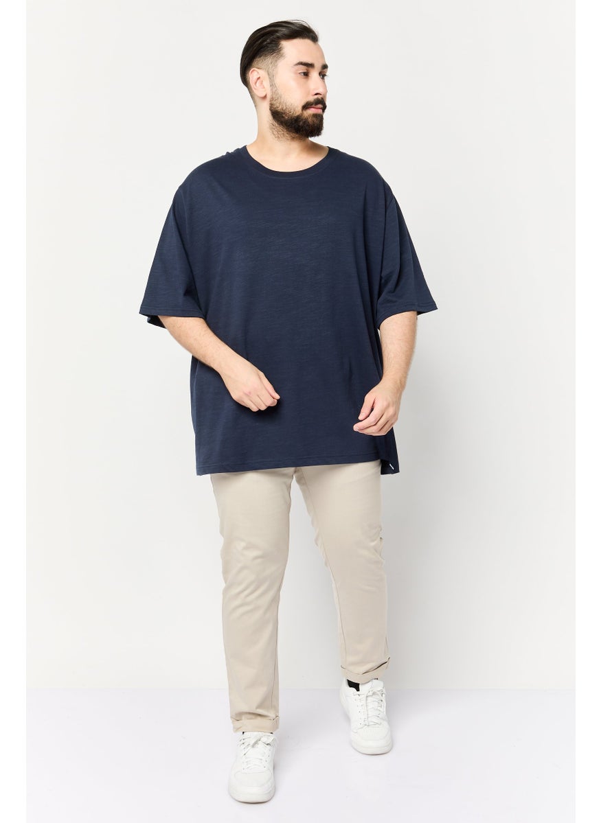 Wrangler Men Crew Neck Short Sleeves Solid T-Shirt, Navy  - Image 2
