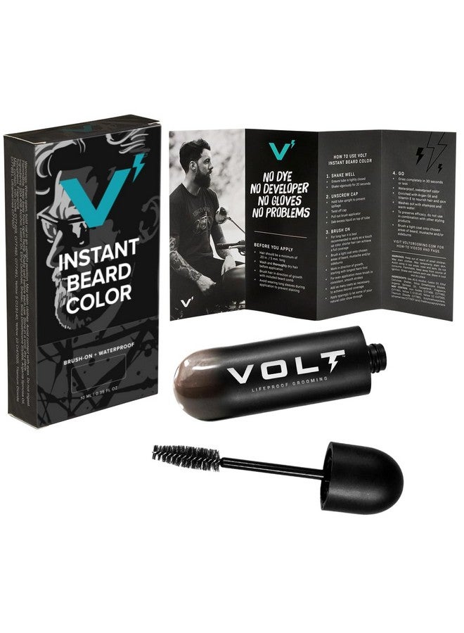 VOLT Grooming Instant Beard Color Single Pack Smudge And Water Resistant Quick Drying Brush On Color For Beards Mustaches And Eyebrows 0.35 Fl Oz (10 Ml) Toffee (Light Brown) - Image 1