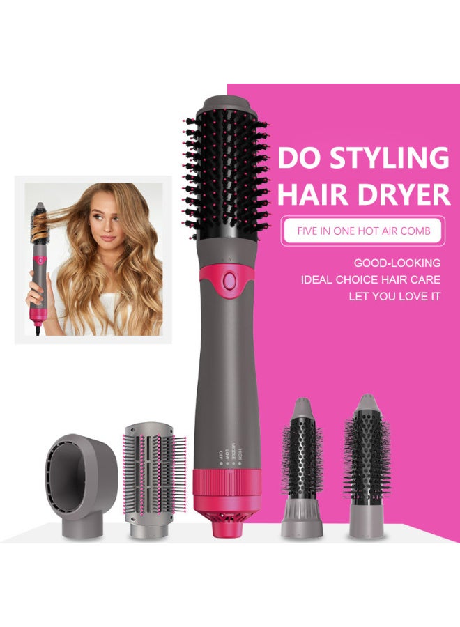 5 in 1 Hair Straightener Comb Hot Air Brush Hair Curler Hair Dryer Curling Wand Roller Beauty Styling Tools - Image 1