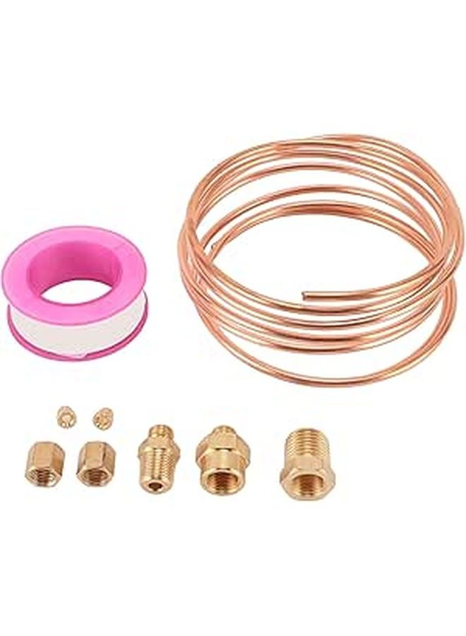 Brass Oil Pressure Gauge Tubing Kit 72 Inch With 1 8 And 1 4 Inch NPT Fittings - Image 1