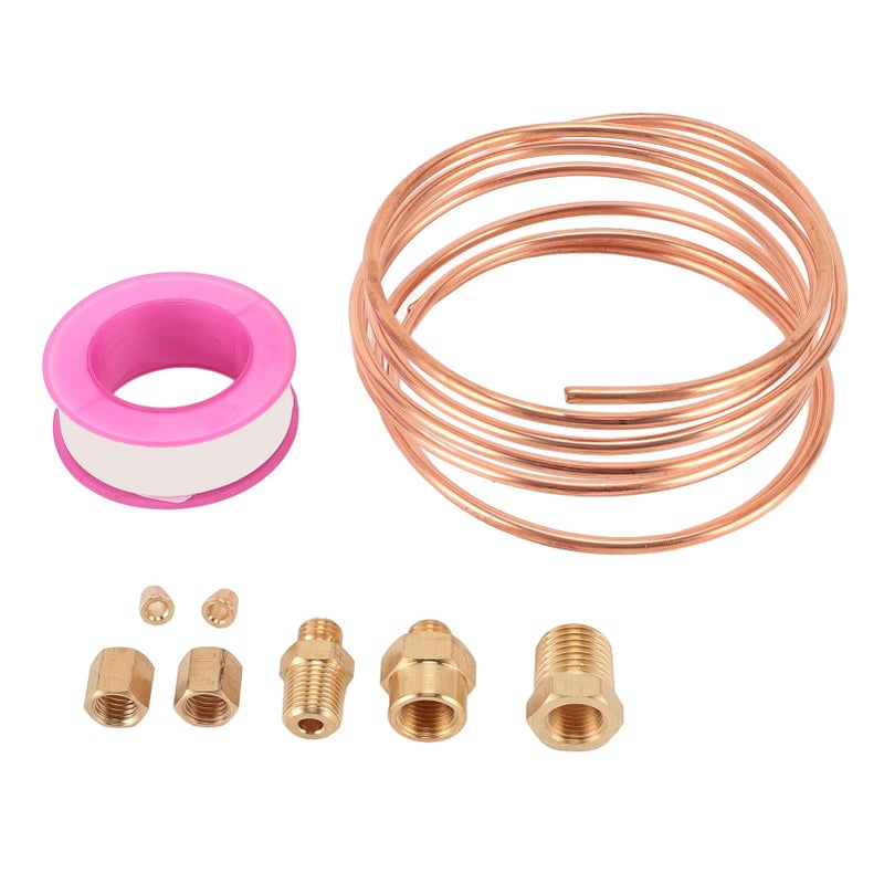 Brass Oil Pressure Gauge Tubing Kit 72 Inch With 1 8 And 1 4 Inch NPT Fittings - Image 2