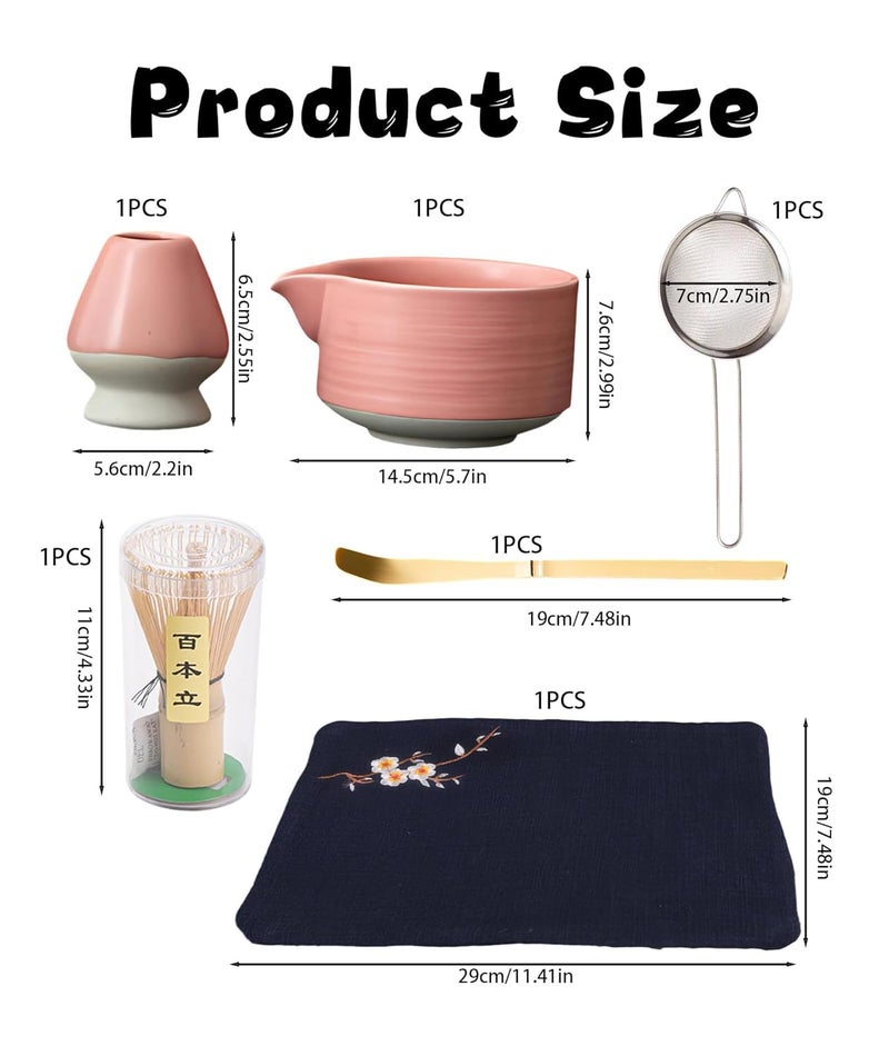 QuickHaven 6PCS Matcha Set, Matcha Bowl,Matcha Whisk,Matcha Whisk Holder,Matcha Accessories Traditional Ceramic Matcha Bowl,Complete Matcha Tea Set Suitable for Home Ceremony,Sharing with Friends or Gift Giving - Image 2