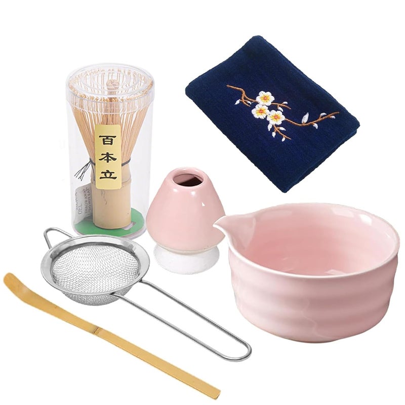 QuickHaven 6PCS Matcha Set, Matcha Bowl,Matcha Whisk,Matcha Whisk Holder,Matcha Accessories Traditional Ceramic Matcha Bowl,Complete Matcha Tea Set Suitable for Home Ceremony,Sharing with Friends or Gift Giving - Image 1