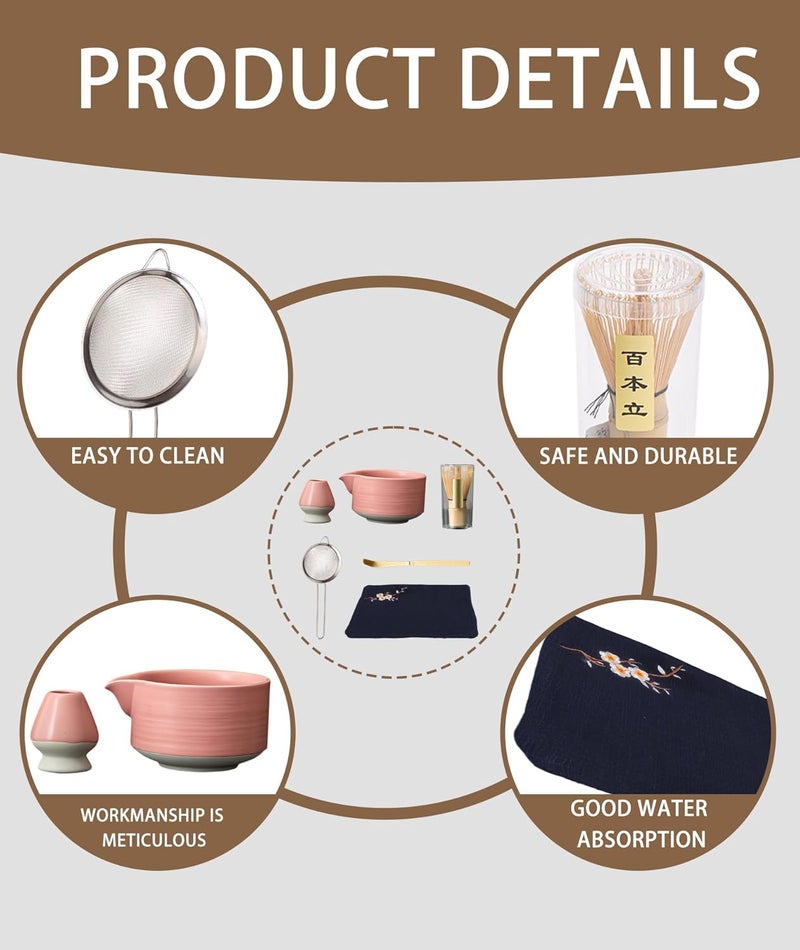 QuickHaven 6PCS Matcha Set, Matcha Bowl,Matcha Whisk,Matcha Whisk Holder,Matcha Accessories Traditional Ceramic Matcha Bowl,Complete Matcha Tea Set Suitable for Home Ceremony,Sharing with Friends or Gift Giving - Image 3